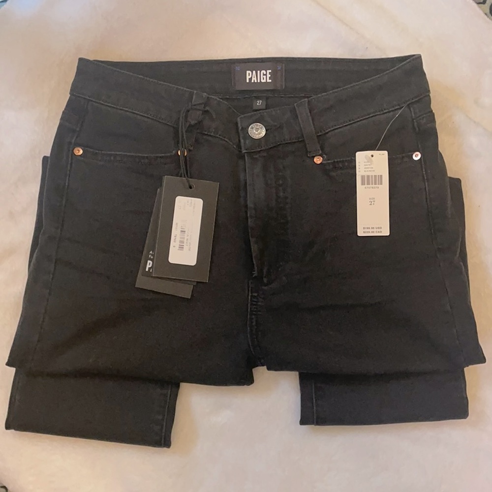 NWT Paige Black Hoxton Ankle Jeans size 27